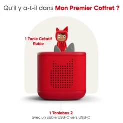 Mon premier coffret toniebox 2 - boite à histoires - rouge coquelicot