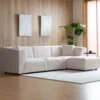 Monroe canapé 3 places + 1 pouf modulable velours côtelé beige