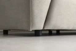 Monroe canapé 3 places + 1 pouf velours côtelé modulable gris clair
