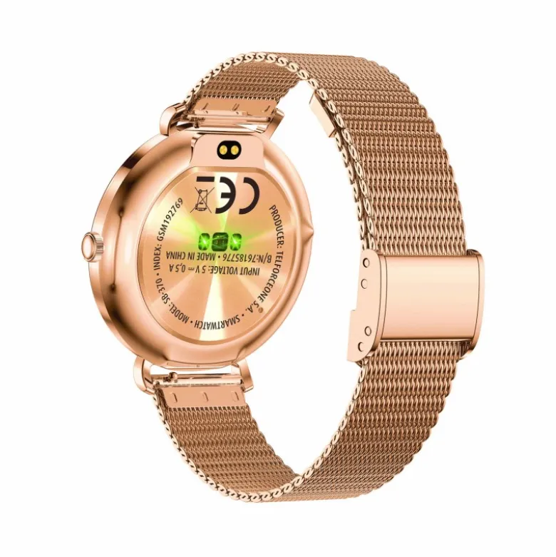 Montre connectée forever lucca sb-370 rose or - imprimé léopard