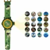 Montre digitale avec projection dinosaures