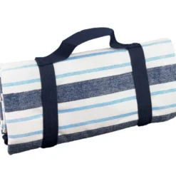 Nappe picnic rayures bleu blanc 140x140