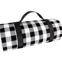 Nappe pique-nique carreau noir 280x140cm