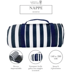 Nappe pique-nique marine 280x140 cm
