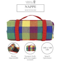 Nappe pique-nique multicouleur (140x145)