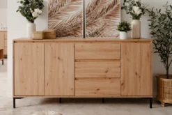 Navi buffet en bois avec placards et tiroirs