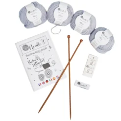 Needle it - kit tricot couverture bleu