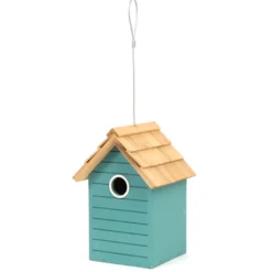 Nichoir bleu en bois