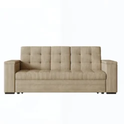 Noho canapé 3 places convertibles beige velours côtelé