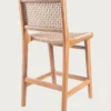 Nolan - chaise de bar en teck et corde viro tressée