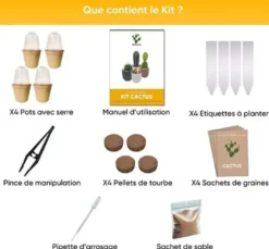 Nopalia® kit cactus prémium - mini kit à faire pousser