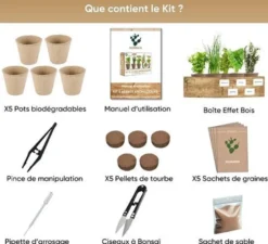 Nopalia® kit herbes aromatiques bio prêt à pousser - 5 variétés