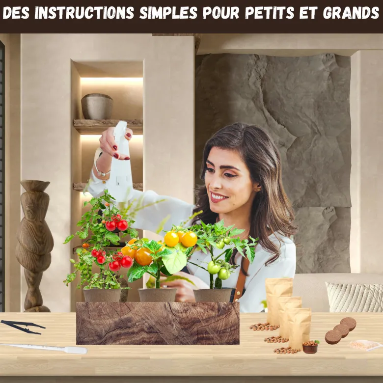 Nopalia® kit tomates cerises bio – mini potager intérieur - culture facile & diy