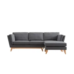 Norden canapé d'angle réversible 4 places en tissu gris foncé