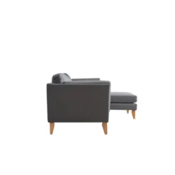 Norden canapé d'angle réversible 4 places en tissu gris foncé