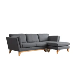 Norden canapé d'angle réversible 4 places en tissu gris foncé