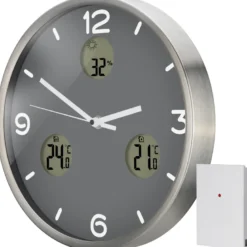 Optus mytime io nx horloge murale radio pilotée avec mesure de temperature et hu