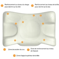 Oreiller anti-âge avec taie 100 % soie