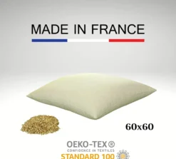 Oreiller en balles d'épeautre bio 60x60