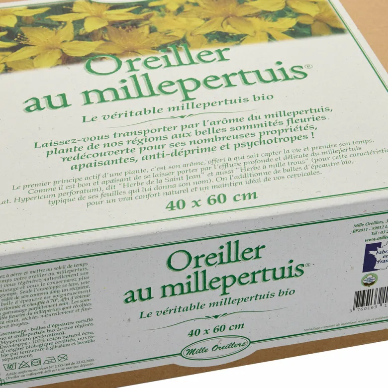 Oreiller millepertuis et epeautre biolog