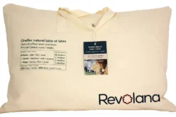 Oreiller plat laine & latex bio 60x40