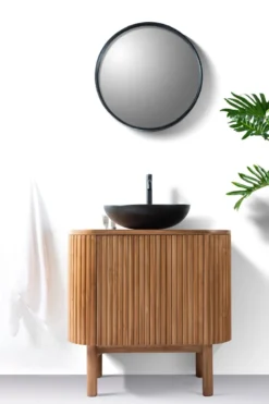 Orma - petit meuble salle de bain en bois de teck 1 porte