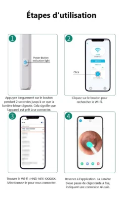 Otoscope oreille 1080p hd wifi nettoyage oreille