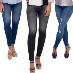 Pack de 3 jeans leggings caresse taille
