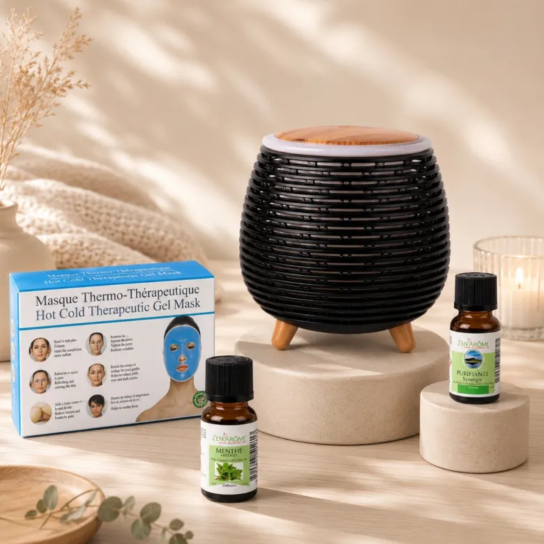 Pack fraîcheur anti-chaleur : diffuseur leni, masque gel & huiles essentielles
