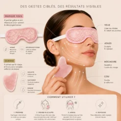 Pack fraîcheur visage & corps : masque gel, caudale & gua sha quartz