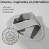 8 paires chaussettes antidérapantes yoga gris