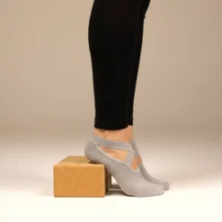 8 paires chaussettes antidérapantes yoga gris