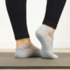 2 paires chaussettes antidérapantes yoga gris