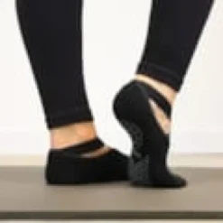 4 paires chaussettes antidérapantes yoga Noir