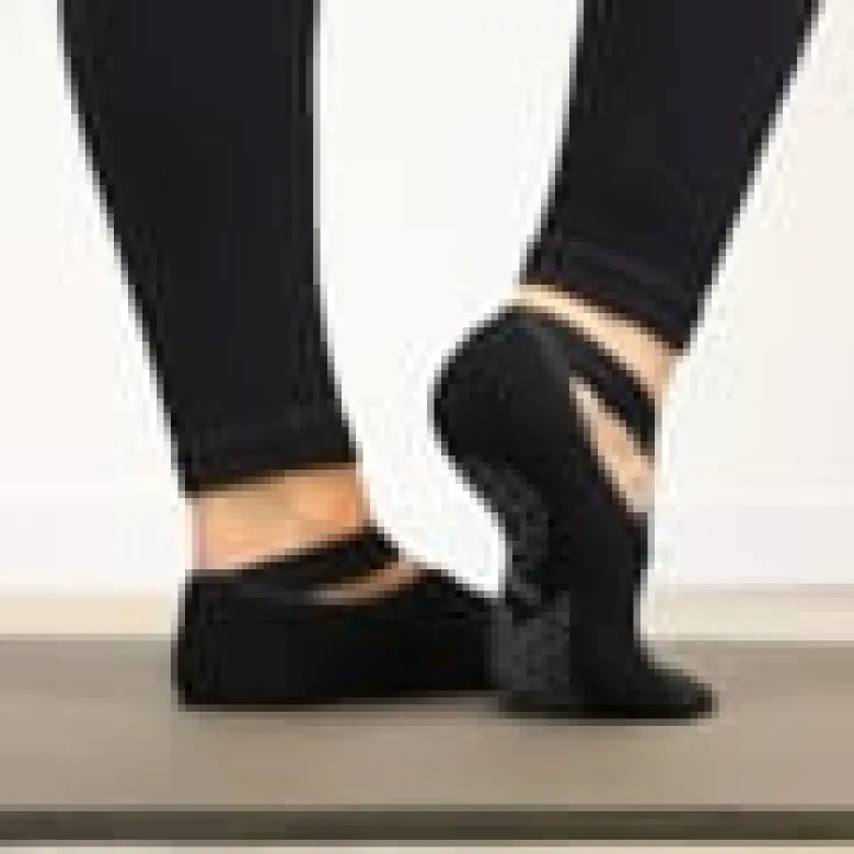 4 paires chaussettes antidérapantes yoga Noir