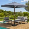 Palawan parasol gris droit rond 3 x 3 m