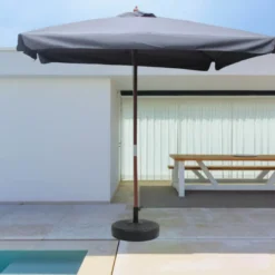 Palawan parasol gris droit rond 3 x 3 m