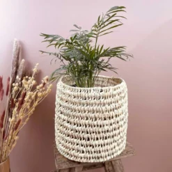 Panier cache-pot en palmier pour toutes vos plantes ou fleurs