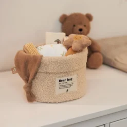 Panier de toilette boucle naturel (14 x 18 cm)