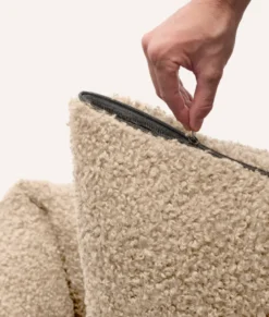 Panier en effet bouclette m - beige