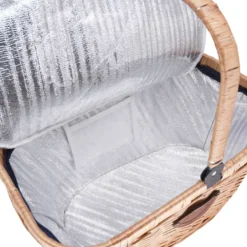 Panier glacière en osier chantilly bleu