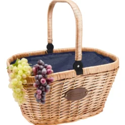 Panier glacière en osier chantilly bleu