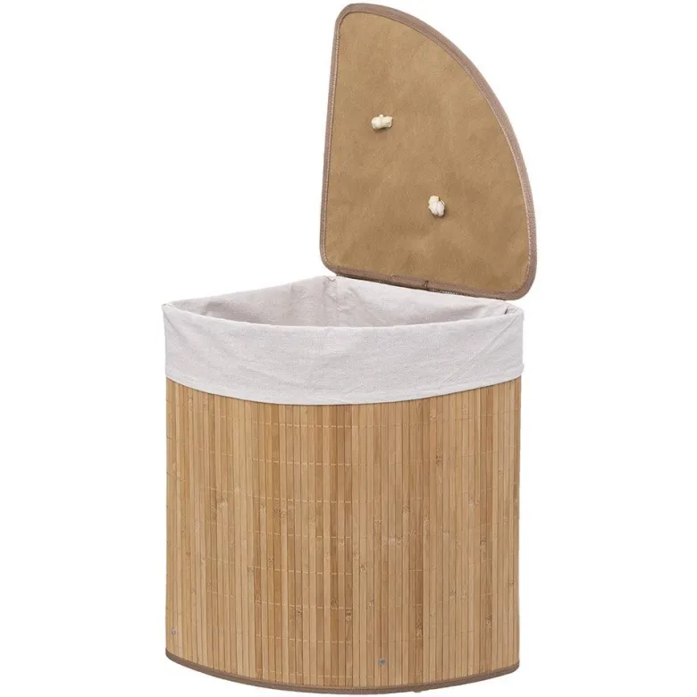 Panier à linge 48l angle bambou