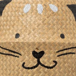 Panier pliable en roseau chat d35