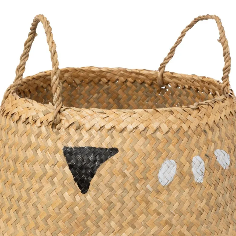 Panier pliable en roseau chat d35