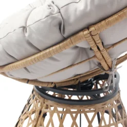 Papasan fauteuil effet rotin avec coussin