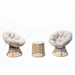 Papasan salon de jardin 2 fauteuils et 1 table
