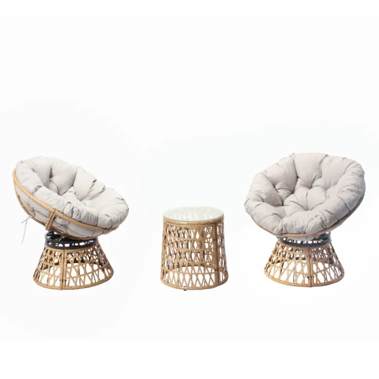 Papasan salon de jardin 2 fauteuils et 1 table