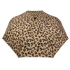 Parapluie automatique résistant au vent toile recyclée poignée en bois d’érable Léopard