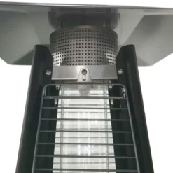 Parasol chauffant gaz stockholm 13kw acier noir + housse de protection